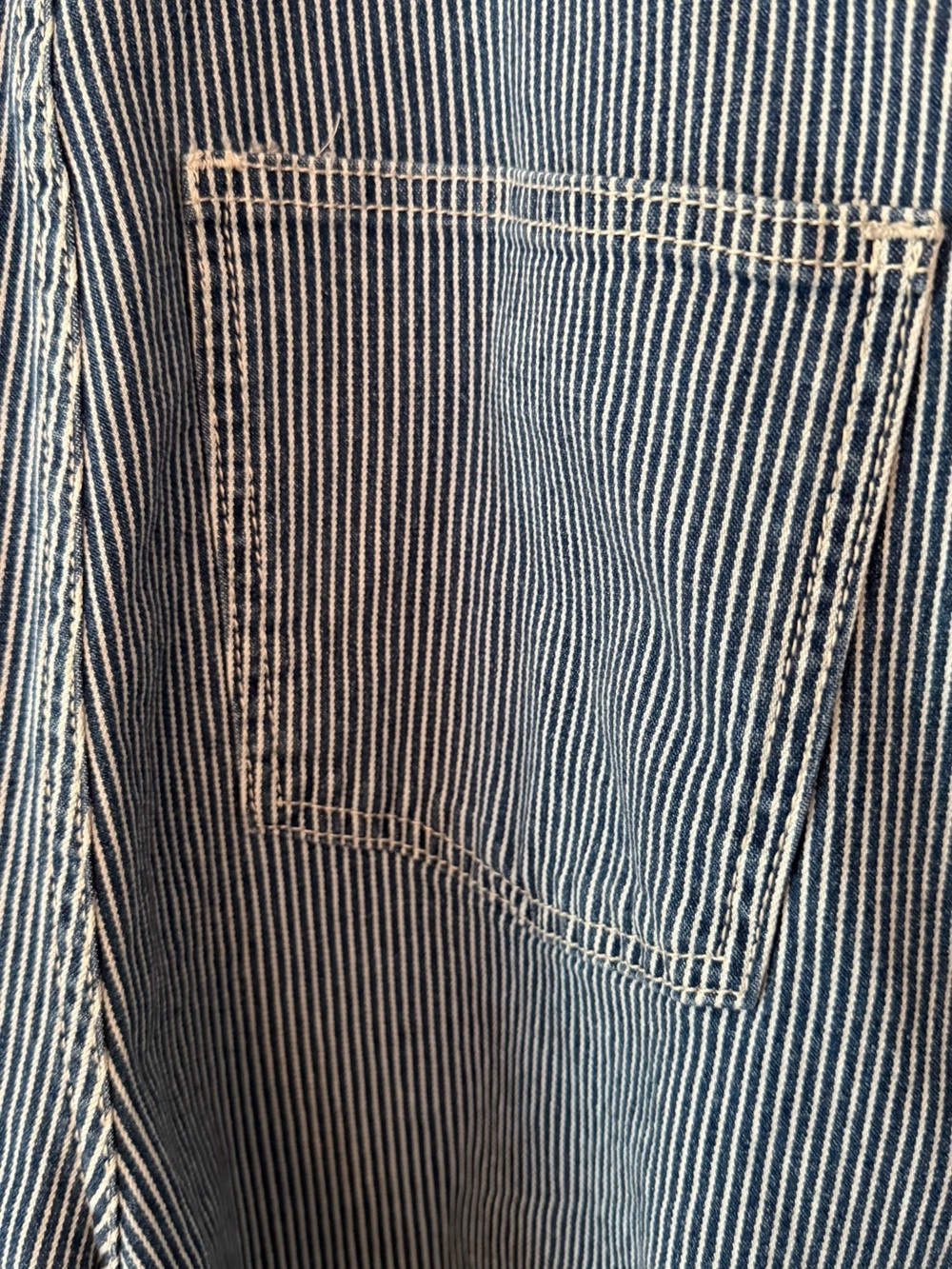 Universal Thread Blue & White Striped Denim Short Overalls - Picture 8 of 15